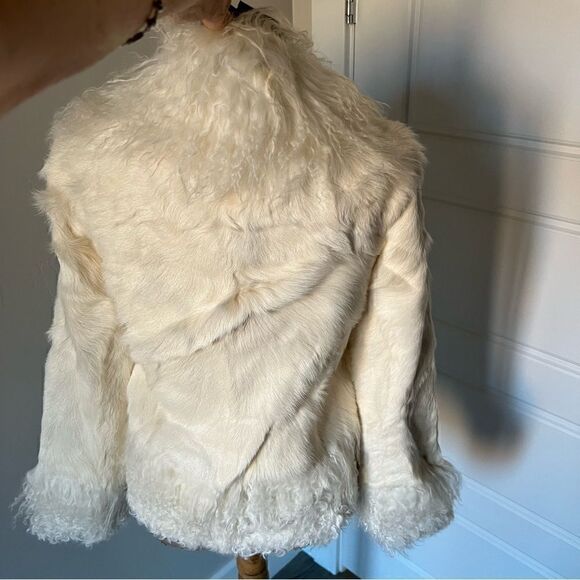 NWT vintage Marciano fur coat sz M in cream/ivory/white real fur - Picture 5 of 16